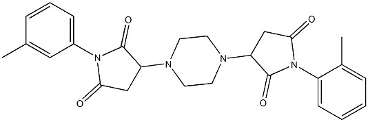 1-(2-methylphenyl)-3-{4-[1-(3-methylphenyl)-2,5-dioxo-3-pyrrolidinyl]-1-piperazinyl}-2,5-pyrrolidinedione 구조식 이미지