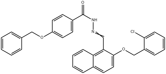 4-(benzyloxy)-N'-({2-[(2-chlorobenzyl)oxy]-1-naphthyl}methylene)benzohydrazide 구조식 이미지