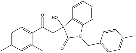 3-[2-(2,4-dimethylphenyl)-2-oxoethyl]-3-hydroxy-1-(4-methylbenzyl)-1,3-dihydro-2H-indol-2-one Structure