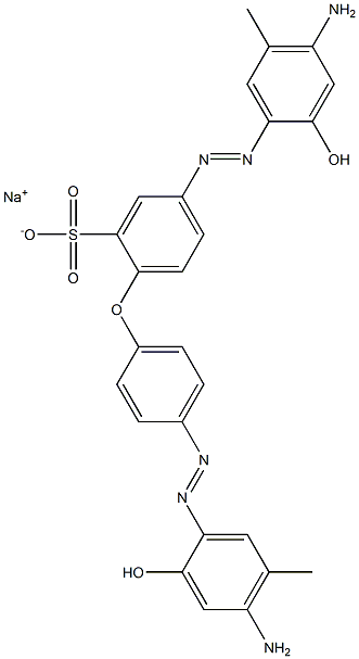 Benzenesulfonic acid, 5-[(4-amino-2-hydroxy-5-methylphenyl)azo]-2-[4-[(4-amino-2-hydroxy-5-methylphenyl)azo]phenoxy]-, monosodium salt 구조식 이미지