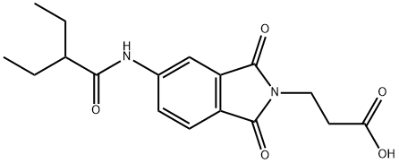 3-{5-[(2-ethylbutanoyl)amino]-1,3-dioxo-1,3-dihydro-2H-isoindol-2-yl}propanoic acid Structure