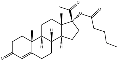 17-alpha-Hydroxy Progesterone Valerate 구조식 이미지