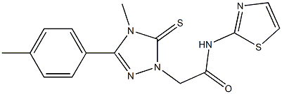 2-[4-methyl-3-(4-methylphenyl)-5-thioxo-4,5-dihydro-1H-1,2,4-triazol-1-yl]-N-(1,3-thiazol-2-yl)acetamide 구조식 이미지