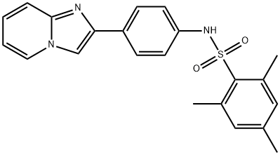 N-(4-imidazo[1,2-a]pyridin-2-ylphenyl)-2,4,6-trimethylbenzenesulfonamide 구조식 이미지