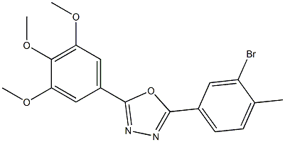 2-(3-bromo-4-methylphenyl)-5-(3,4,5-trimethoxyphenyl)-1,3,4-oxadiazole Structure