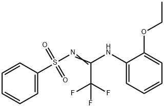 N-[N-(2-ethoxyphenyl)-2,2,2-trifluoroethanimidoyl]benzenesulfonamide Structure