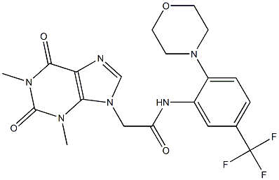 2-(1,3-dimethyl-2,6-dioxo-1,2,3,6-tetrahydro-9H-purin-9-yl)-N-[2-(4-morpholinyl)-5-(trifluoromethyl)phenyl]acetamide Structure