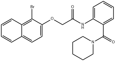 2-[(1-bromo-2-naphthyl)oxy]-N-[2-(1-piperidinylcarbonyl)phenyl]acetamide 구조식 이미지