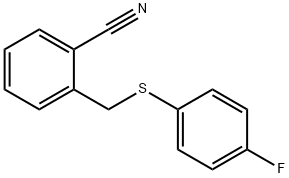 2-{[(4-fluorophenyl)sulfanyl]methyl}benzonitrile 구조식 이미지