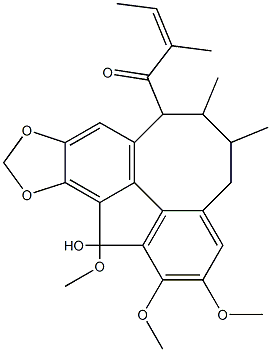 5,6,7,8-Tetrahydro-2,3,13-trimethoxy-6,7-dimethyl-8-[(Z)-2-methyl-2-butenoyl]benzo[3,4]cycloocta[1,2-f][1,3]benzodioxol-1-ol Structure
