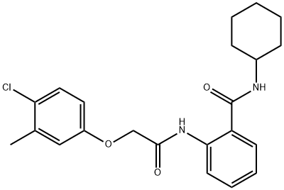 2-{[2-(4-chloro-3-methylphenoxy)acetyl]amino}-N-cyclohexylbenzamide 구조식 이미지