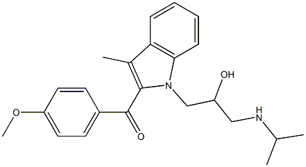 {1-[2-hydroxy-3-(isopropylamino)propyl]-3-methyl-1H-indol-2-yl}(4-methoxyphenyl)methanone 구조식 이미지