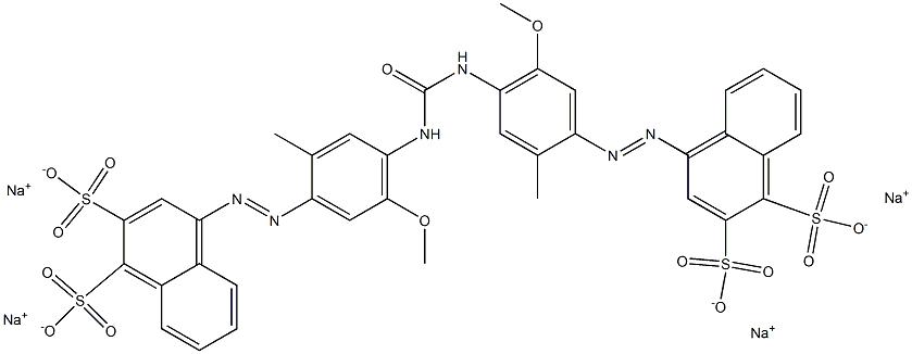 1,-Naphthalenedisulfonic acid, 4,4'-[carbonylbis[imino(5-methoxy-2-methyl-4,1-phenylene)azo]]bis-, tetrasodium salt 구조식 이미지