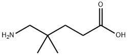 Pentanoic acid, 4-(aminomethyl)-4-methyl- Structure