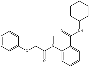 N-cyclohexyl-2-[methyl(2-phenoxyacetyl)amino]benzamide 구조식 이미지