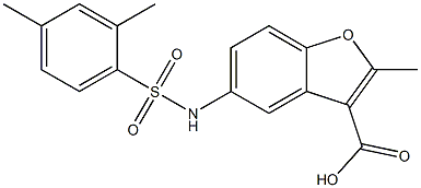 5-{[(2,4-dimethylphenyl)sulfonyl]amino}-2-methyl-1-benzofuran-3-carboxylic acid 구조식 이미지