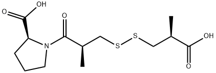 L-Proline, 1-[3-[(2-carboxypropyl)dithio]-2-methyl-1-oxopropyl]-, [S-(R*,R*)]- (9CI) Structure