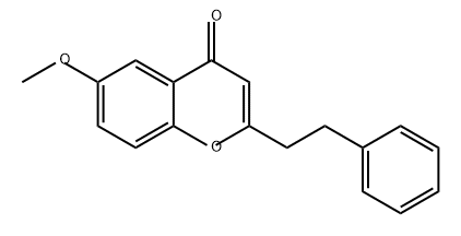 4H-1-Benzopyran-4-one, 6-methoxy-2-(2-phenylethyl)- 구조식 이미지