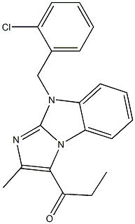 1-[9-(2-chlorobenzyl)-2-methyl-9H-imidazo[1,2-a]benzimidazol-3-yl]-1-propanone Structure