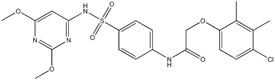 2-(4-chloro-2,3-dimethylphenoxy)-N-(4-{[(2,6-dimethoxy-4-pyrimidinyl)amino]sulfonyl}phenyl)acetamide Structure