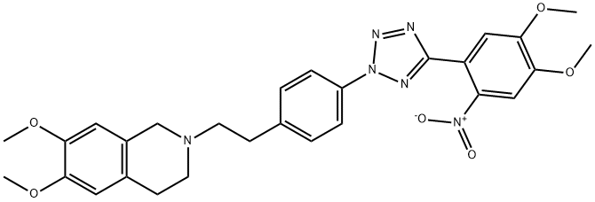 2-(4-(5-(4,5-Dimethoxy-2-nitrophenyl)-2H-tetrazol-2-yl)phenethyl)-6,7-dimethoxy-1,2,3,4-tetrahydroisoquinoline Structure