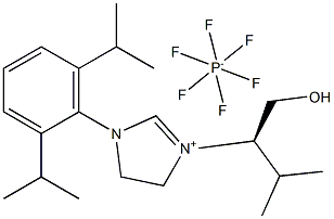 (S)-1-(2,6-diisopropylphenyl)-3-(1-hydroxy-3-methylbutan-2-yl)-4,5-dihydro-1H-imidazol-3-ium hexafluorophosphate(V) 구조식 이미지