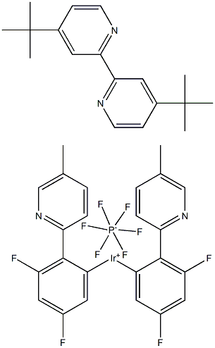 [4,4'-Bis(tert-butyl)-2,2'-bipyridine]bis[3,5-difluoro-2-[5-methyl-2-pyridinyl]phenyl]iridium(III) hexafluorophosphate, 95% Structure