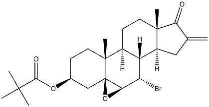 7 alpha-Bromo-5,6 beta-epoxy-15 beta,16 beta-methylene-3 beta-pivaloyloxy-5 beta-androstan-17-one Structure