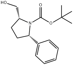 tert-butyl (2R,5S)-2-(hydroxymethyl)-5-phenylpyrrolidine-1-carboxylate 구조식 이미지