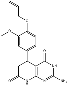 2-amino-5-[3-methoxy-4-(prop-2-en-1-yloxy)phenyl]-3H,4H,5H,6H,7H,8H-pyrido[2,3-d]pyrimidine-4,7-dione Structure