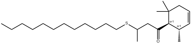 3-(dodecylsulfanyl)-1-[(1S,2R)-2,6,6-trimethylcyclohex-3-en-1-yl]butan-1-one Structure