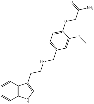 2-[4-({[2-(1H-indol-3-yl)ethyl]amino}methyl)-2-methoxyphenoxy]acetamide 구조식 이미지