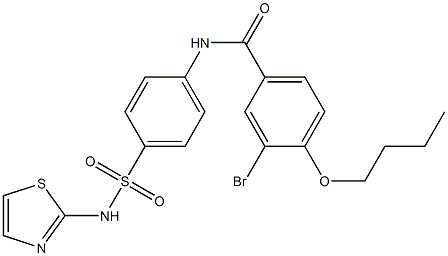 3-bromo-4-butoxy-N-{4-[(1,3-thiazol-2-ylamino)sulfonyl]phenyl}benzamide 구조식 이미지