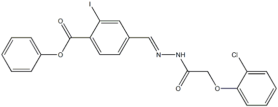 4-[(1Z)-{[2-(2-chlorophenoxy)acetamido]imino}methyl]phenyl 2-iodobenzoate 구조식 이미지