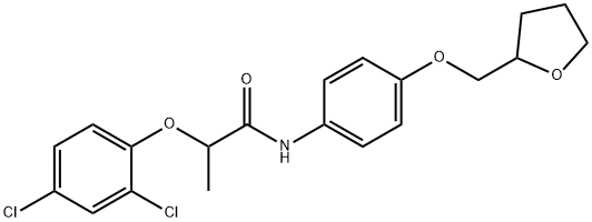2-(2,4-dichlorophenoxy)-N-[4-(tetrahydro-2-furanylmethoxy)phenyl]propanamide Structure