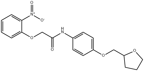 2-(2-nitrophenoxy)-N-[4-(tetrahydro-2-furanylmethoxy)phenyl]acetamide 구조식 이미지