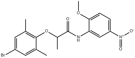 2-(4-bromo-2,6-dimethylphenoxy)-N-(2-methoxy-5-nitrophenyl)propanamide Structure