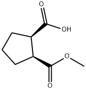 1,2-Cyclopentanedicarboxylic acid, 1-methyl ester, (1R,2S)- Structure