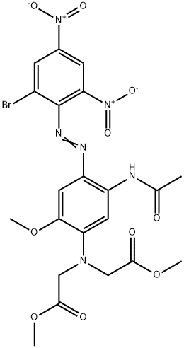 dimethyl 2,2'-({5-acetamido-4-[(2-bromo-4,6-dinitrophenyl)diazenyl]-2-methoxyphenyl}imino)diacetate Structure