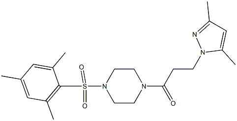 1-[3-(3,5-dimethyl-1H-pyrazol-1-yl)propanoyl]-4-(mesitylsulfonyl)piperazine Structure