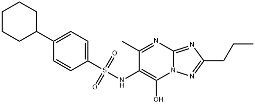 4-Cyclohexyl-N-(7-hydroxy-5-methyl-2-propyl[1,2,4]triazolo[1,5-a]pyrimidin-6-yl)benzenesulfonamide 구조식 이미지