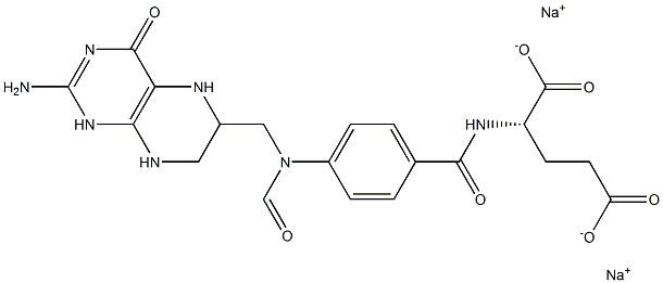 L-Glutamic acid, N-[4-[[(2-amino-1,4,5,6,7,8-hexahydro-4-oxo-6-pteridinyl)methyl]formylamino]benzoyl]-, disodium salt (9CI) 구조식 이미지