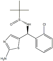 2-Propanesulfinamide, N-[(S)-(2-amino-5-thiazolyl)(2-chlorophenyl)methyl]-2-methyl-, [S(R)]- Structure