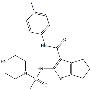 N-(4-methylphenyl)-2-[(1-piperazinylacetyl)amino]-5,6-dihydro-4H-cyclopenta[b]thiophene-3-carboxamide Structure