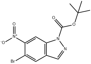 tert-butyl 5-bromo-6-nitro-1H-indazole-1-carboxylate Structure