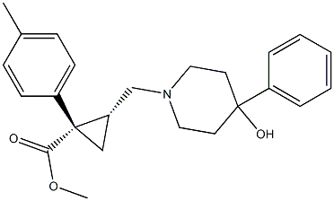 (S*,R*)-2-[(4-Hydroxy-4-phenyl-1-piperidinyl)methyl]-1-(4-methylphenyl)-cyclopropanecarboxylic acid methyl ester 구조식 이미지