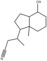 3-(4-Hydroxy-7a-methyl-octahydro-inden-1-yl)-butyronitrile Structure