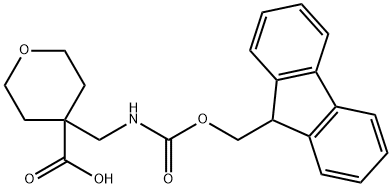 Fmoc-4-(aminomethyl)-oxan-4-carboxylic acid Structure