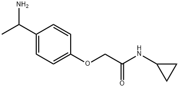 2-[4-(1-aminoethyl)phenoxy]-N-cyclopropylacetamide 구조식 이미지