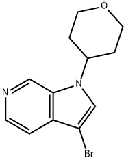 1H-Pyrrolo[2,3-c]pyridine, 3-bromo-1-(tetrahydro-2H-pyran-4-yl)- Structure